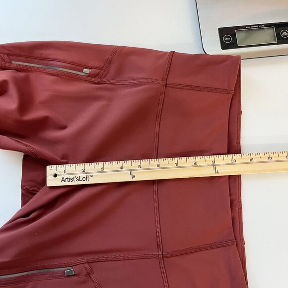 Athleta Rainer Tight Burnt Orange Zipper Leggings Workout Athletic Size Small - Picture 8 of 9